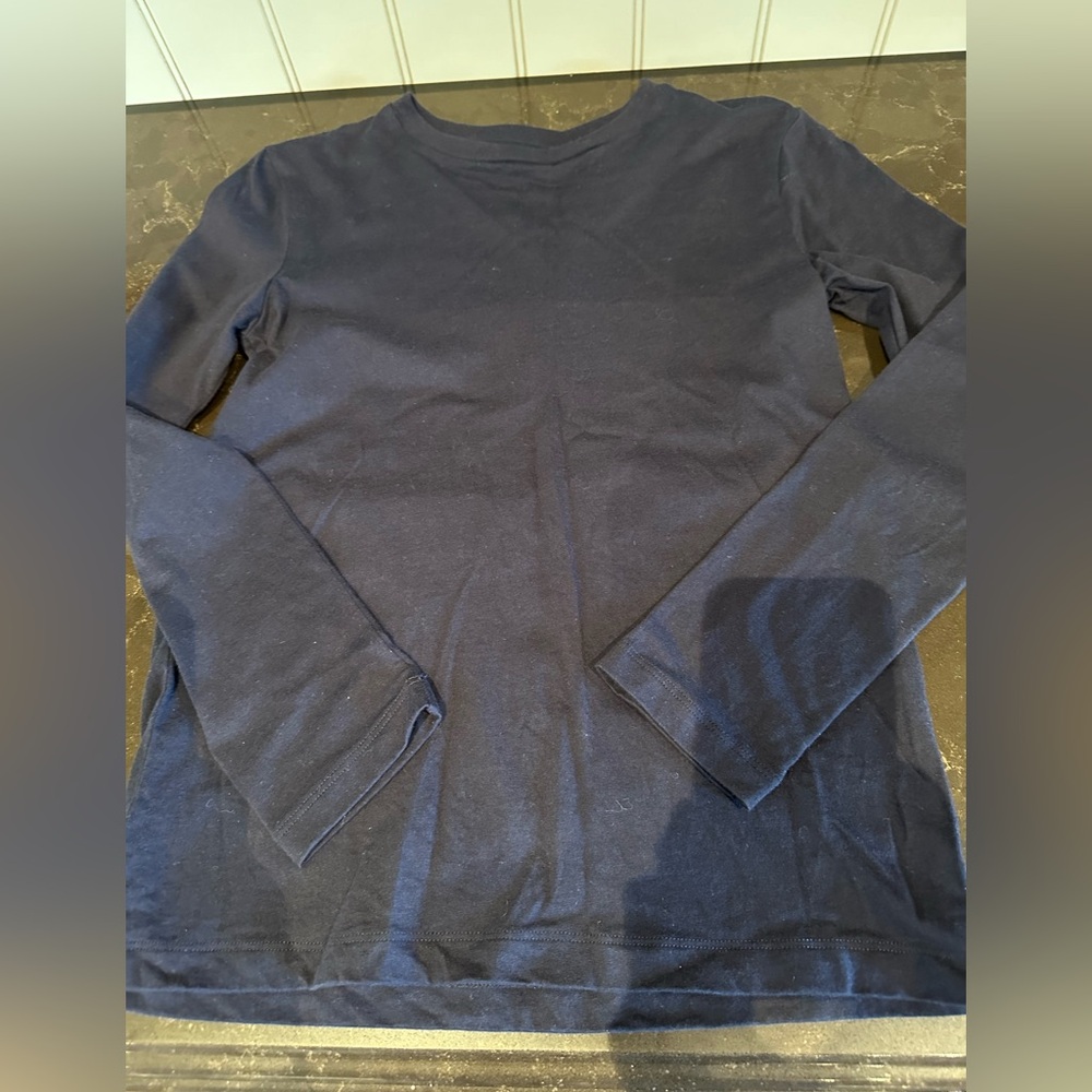 AMAZON ESSENTIALS Size Youth Large Black Cotton Long Sleeve Tee Shirt